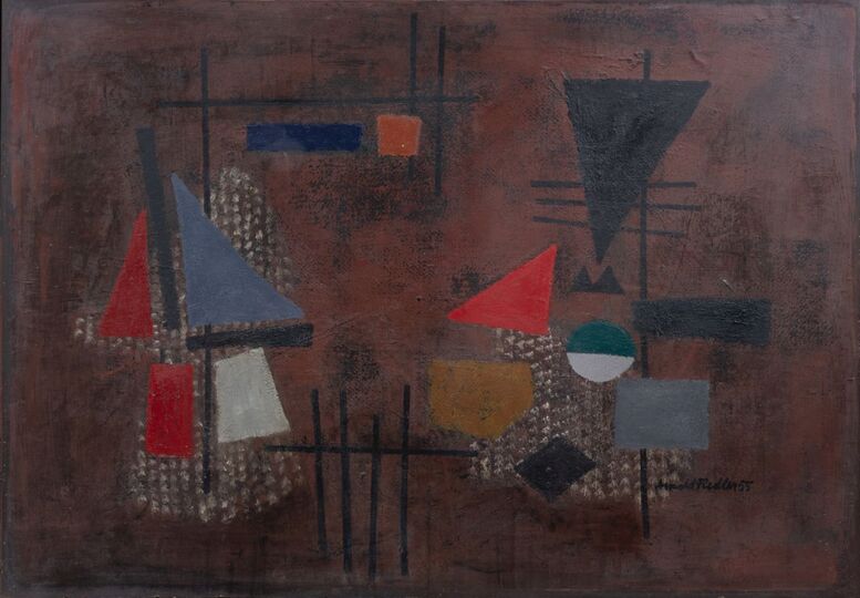 Composition on brown background