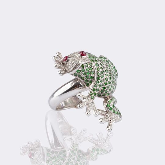 Peridot Diamond Ring 'Frog'