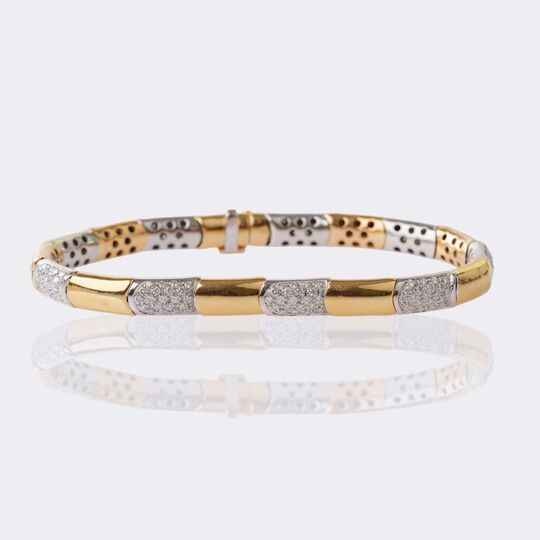 Two-Tone Gold Bracelet with Diamonds