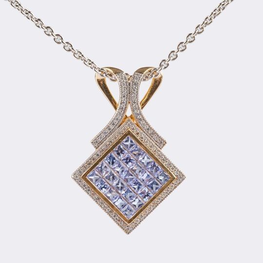 Tanzanite Diamond Pendant on Chain