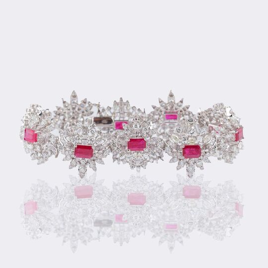 High-Carat Ruby Diamond Bracelet