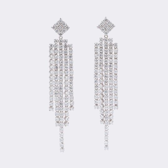 Pair of long Diamond Earrings