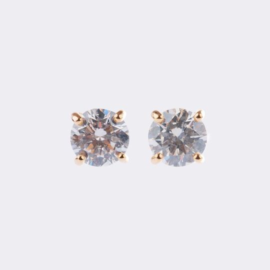 Pair of Solitaire Diamond Earrings