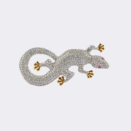 Brooch 'Salamander' with Diamonds