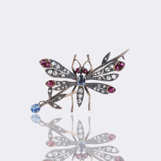 Fin de siècle Diamond Brooch 'Dragonfly'