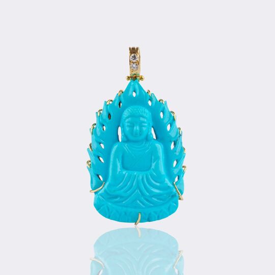 Turquoise Pendant 'Sitting Buddha'