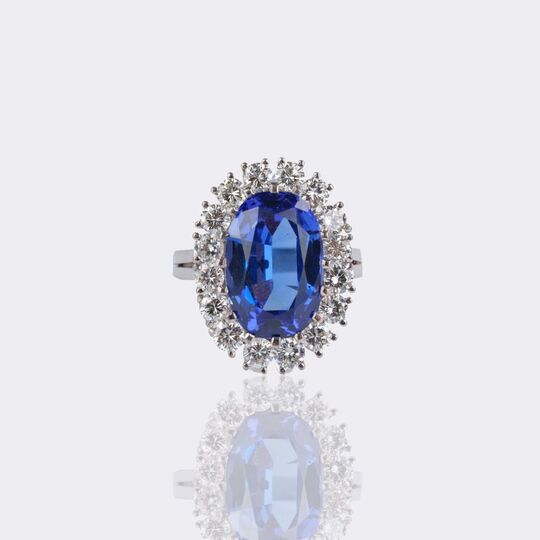 Fine Tanzanite Diamond Ring