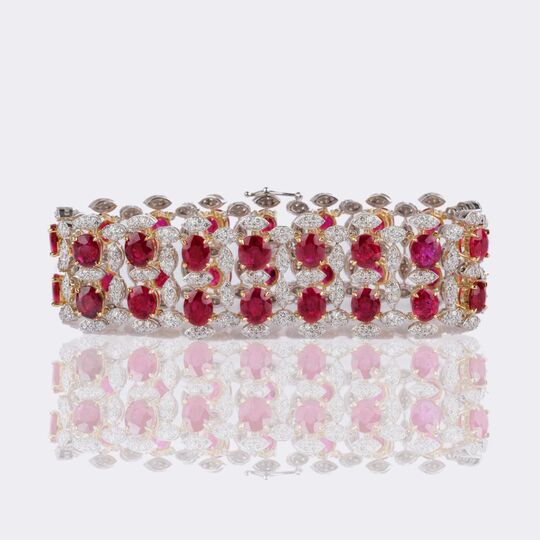 High-Carat Ruby Diamond Bracelet