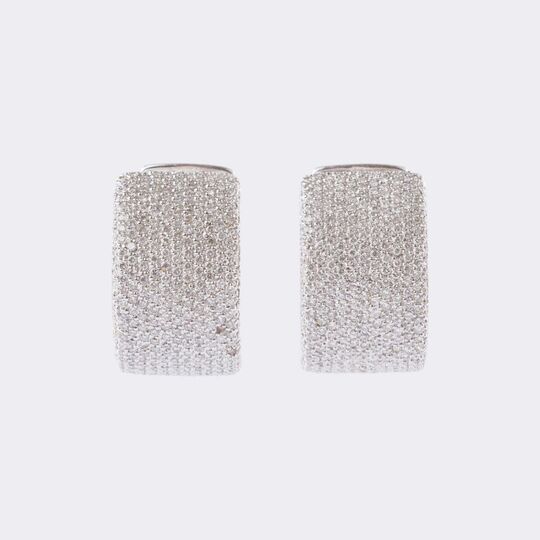 Pair of High-Carat Hoop Earrings with Diamonds