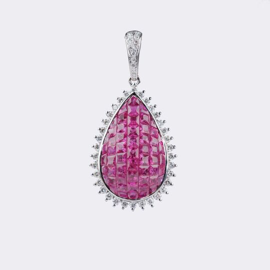 Fine Ruby Pendant with Diamonds