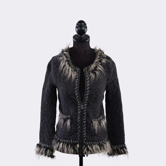 Alpaca Cashmere Jacket With Faux Fur