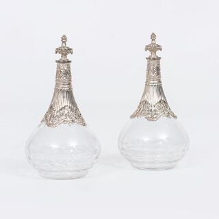 A Pair of Small Vinegar and Oil Carafes
