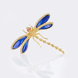 Diamond Enamel Brooch 'Dragonfly'