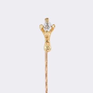 Novelty-Jewellerypiece Needle with Old Cut Diamond 'bird's claw'