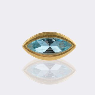 Gold Ring with Aquamarine
