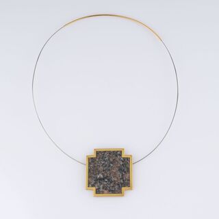 Granite Cross Pendant on Choker