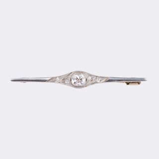 Art Nouveau Diamond Needle Brooch