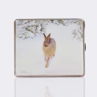 Cigarette Case with painting 'Rabbit'