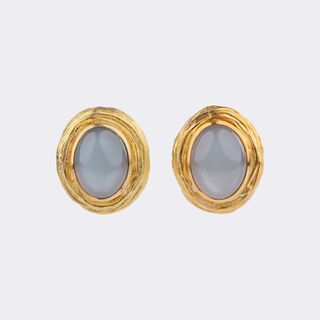 Pair of Moonstone Earclips