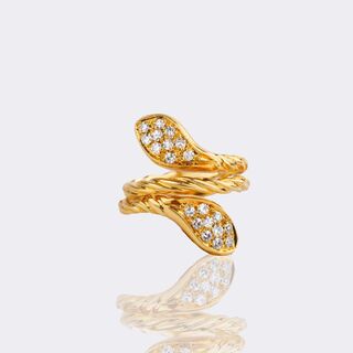 Doubled-headed Serpente Ring with Diamonds