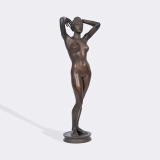 A Female Nude Looking Up