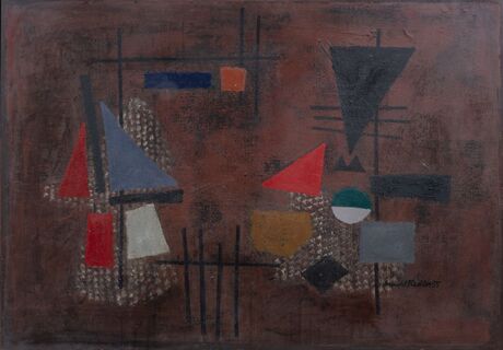 Composition on brown background