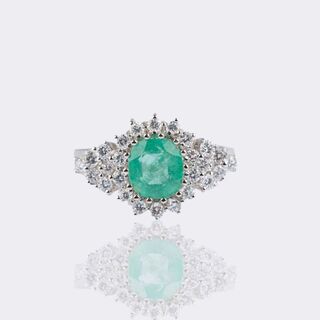 Emerald Diamond Ring with matching Pendant