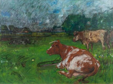 Landscape with two Cows