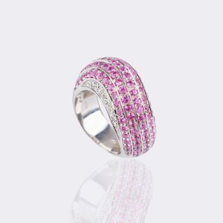 Pink-Sapphire Diamond Ring