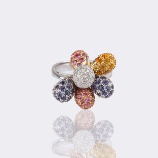 Modern Color Gemstone Diamond Ring