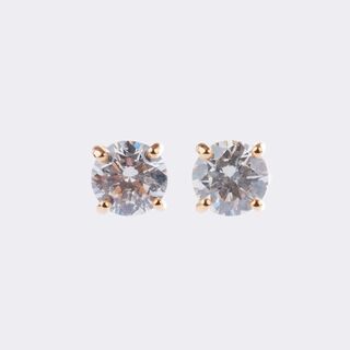 Pair of Solitaire Diamond Earrings