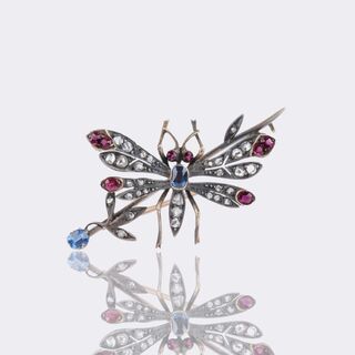 Fin de siècle Diamond Brooch 'Dragonfly'