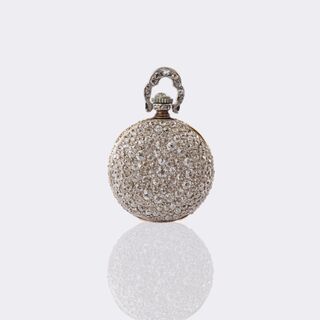 Art Nouveau Pendant Watch with Diamonds