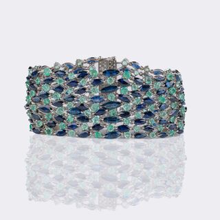 Extraordinary Bracelet with Sapphires and Emeralds
