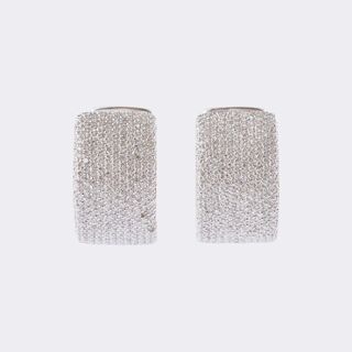 Pair of High-Carat Hoop Earrings with Diamonds