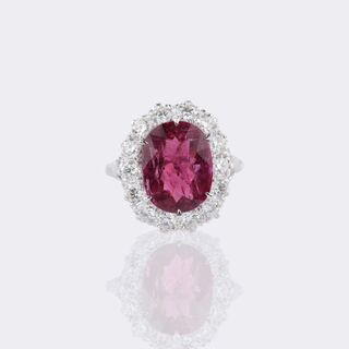 Rubellite Ring with Diamonds