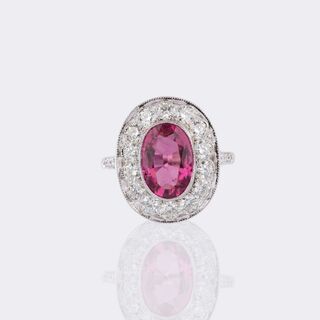 Pink Tourmaline Ring with Diamonds