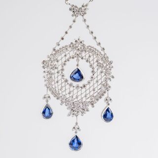 Fine Sapphire Diamond Necklace