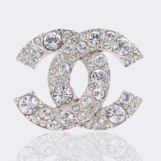 CC Brooch with Strass Stones