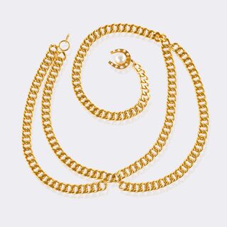 CC Chain Belt with Faux Pearls