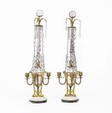 A Pair Ormolu Empire Girandols with Crystal glass - image 1