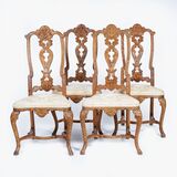 A Set of 4 Rococo Chairs with rare Scale Carving - image 1