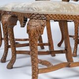 A Set of 4 Rococo Chairs with rare Scale Carving - image 4
