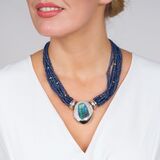 Sapphire Necklace with Diamond Boulder Opal Clasp - image 3