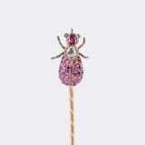 Novelty-Jewellerypiece Needle with Rubies and Diamonds 'Bee'