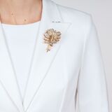 Vintage Diamond Flower Brooch - image 2