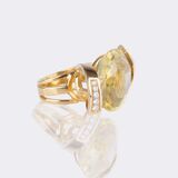 Modern Citrine Diamond Ring - image 2