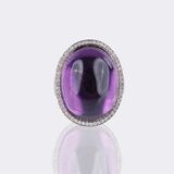 Amethyst Cocktail Ring with Diamonds - image 1