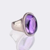 Amethyst Cocktail Ring with Diamonds - image 2