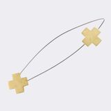 Long Cross Brooch with Gold Crosses